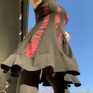 R&M Richards Black and Red Dress With SPARKLES